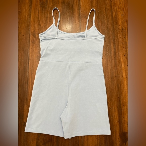 Madewell Biker Unitard Size Large Dusty Blue Activewear Athleisure Beach Summer - Picture 5 of 15